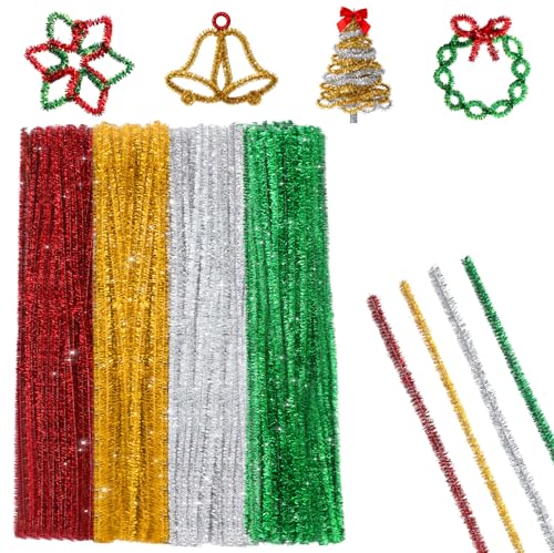 Shining She Glitzer Pfeifenreiniger, 200 Stück Pfeifenputzer zum...