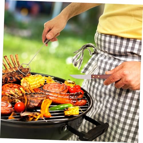 Set de 8 piezas para barbacoa de acero inoxidable con mango de madera miniatura 5