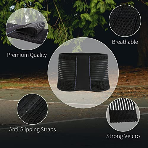 Braceup Back Brace For Men And Women - Breathable Waist Lumbar Lower Back Support Belt For Sciatica, Herniated Disc, Scoliosis Back Pain Relief, Heavy Lifting, With Dual Adjustable Straps (L/Xl) #TOP4