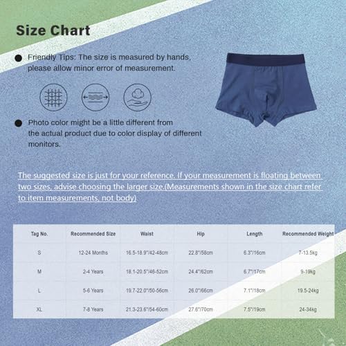 Jugaoge Kids Cotton Soft Boxer Briefs Moisture Wicking Boxers Trunks Underwear for Boys Multipack2