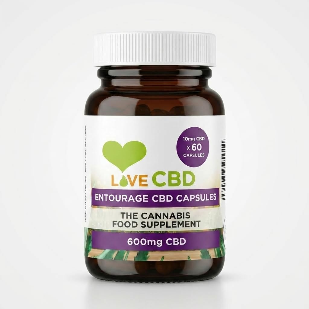 Love CBD Capsules | 600mg Broad Spectrum | 60 Capsules | Vegan Friendly | UK Made
