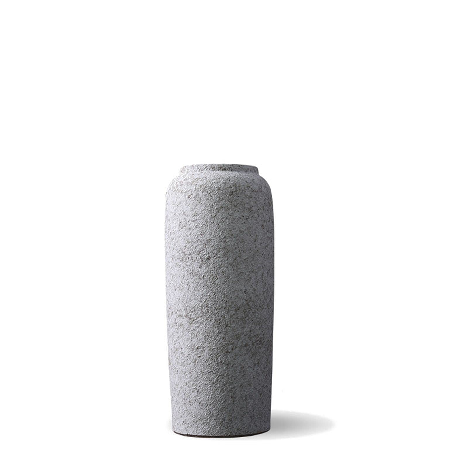 asdchZen Household Large Vase, Gray Ceramic Vase Hotel Entrance Living Room Porch Decorative Floor Vase,Gray-24 * 60CM