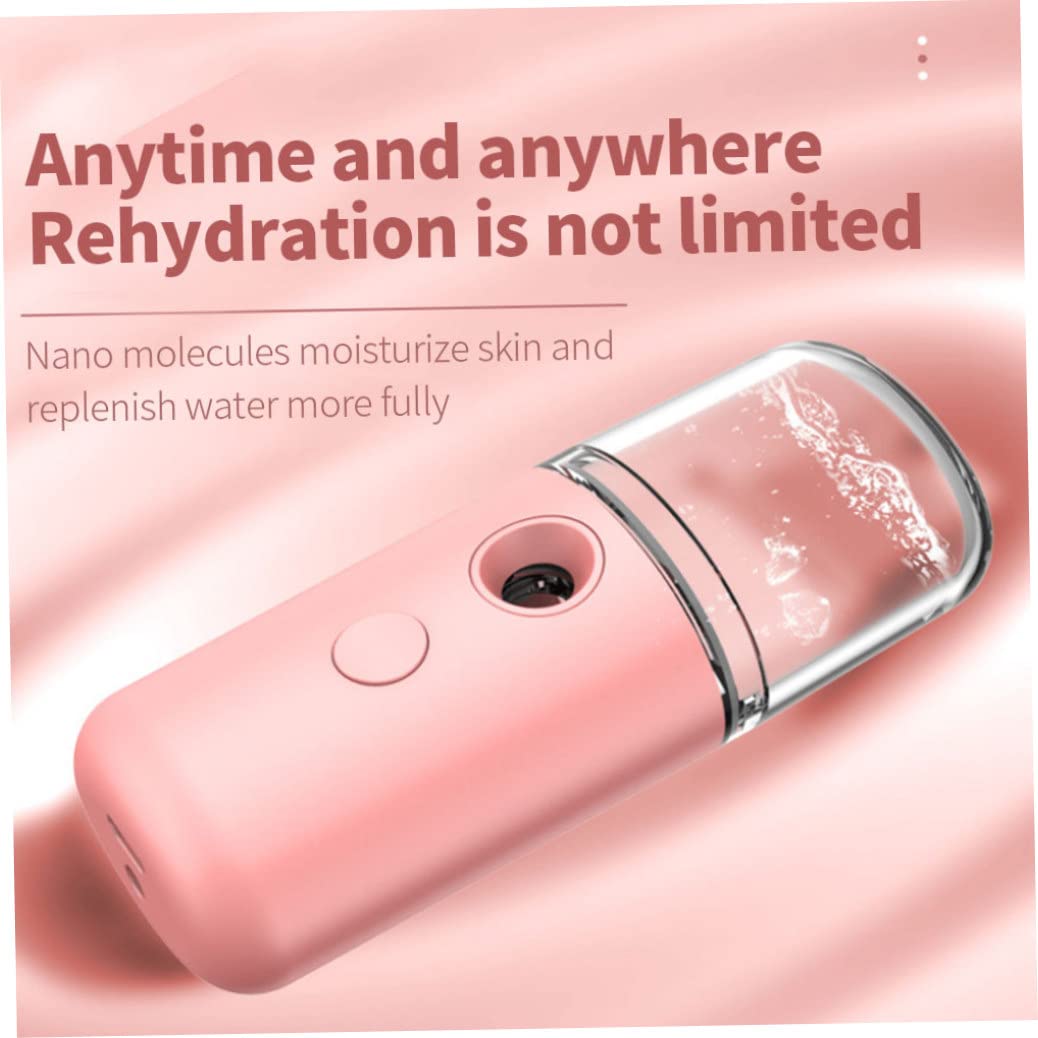 Vaporizzatore per il viso Umidificatore per spruzzatore per il viso Portatile Handy Mister Beauty Cura della pelle Macchina ricaricabile USB 30ml Rosa per uso domestico