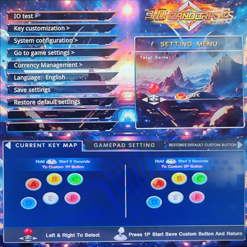 FVBADE [32000 in 1 78S Pandora Box Retro Games Arcade Game Console with Two Separate Host for PC & Projector & TV 3D Games 1-4 Players Category Favorite List Save/Search/Hide/Pause/Delete Game