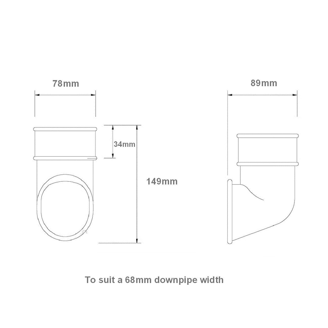 White Round 68mm Downpipe Shoe, Freeflow Rain Water Systems - Image 2