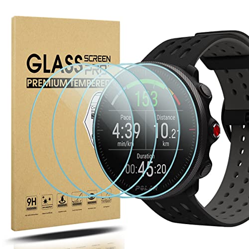 Diruite 4 Pack para Polar Vantage M/Vantage V/Vantage M2 Cristal Templado Protector Pantalla,HD Film...