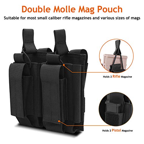 Cs Force Double Mag Pouch, Tactical Molle Open Top Magazine Pouch Carrier Holder For Rifle Pistol Mags M4 M14 M16 Ak Ar Magazines #TOP1