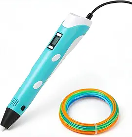 Caneta 3D INFANTIL Profissional com proteção + Cabo USB – Impressora Portátil para Desenho em 3D – Criação e Criatividade - YASDA (AZUL)
