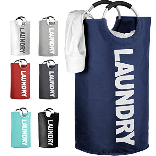 IHOMAGIC ランドリーバスケット ランドリーかご 洗濯ボックス 折り畳み 収納ボックス 収納バッグ 折りたたみ ランドリーバッグ オックスフォード布 容量120L 洗濯物入れ おしゃれ 取っ手付き防水 軽量 ランドリー収納 43cm×43cm×79cm