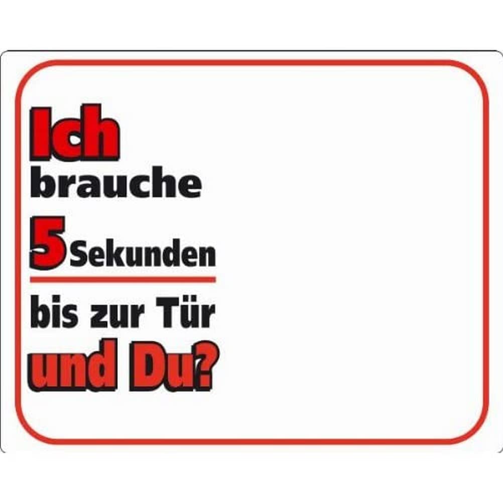 Nobby Warning Sign Ich brauche 5 Sekunden bis zur Tür... Yellow 12 x 3.5 cm