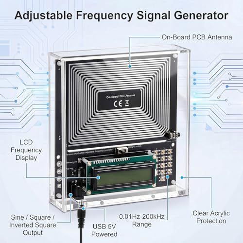 Image of Relaxweex Adjustable Frequency Generator 0.1hz-200khz, Schumann Resonance Generator, Ultra Low Sound Frequency Machine with USB and Acrylic Case for Sleep, Yoga, Meditation, Stress Relief(Black)