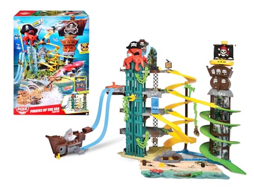Garage de stationnement Dickie Toys Pirates jouet 5 niveaux avec double piste de course et sons