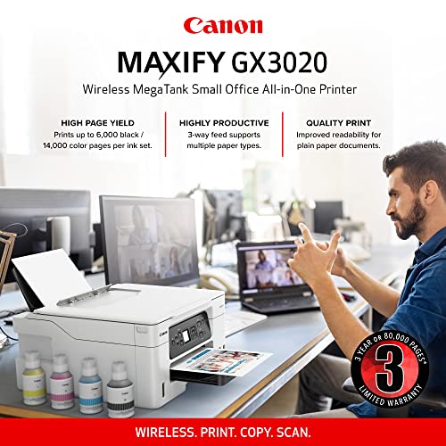 Canon Megatank GX3020 All-in-One Wireless Supertank Printer with Print, Copy, and Scan | Easy Setup, Mobile Printing and 1.35" Monochrome LCD Screen - image 3
