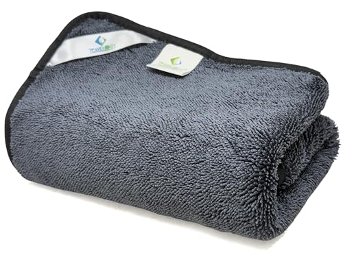 Towelogy® Large Car Drying Towel - 60x45cm Twisted Loop Microfibre Drying Towel Car Detailing - Super Absorbent Microfiber Drying Cloth with SmartThick Technology (Large)