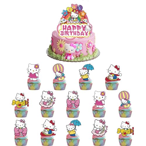 Cute Cake Decorations, Happy Birthday Cake Topper, Party Supplies for Girls, Gifts for Her