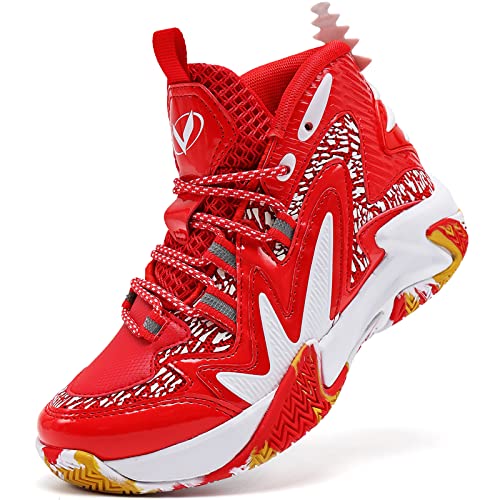 Image of VITUOFLY Kids Basketball Shoes Boys Sneakers Girls Mid-top Sports Shoes | Ankle protection, Non-slip TPR outsole, Cushioned shock-absorbing EVA midsole, Indoor outdoor sports for little & big kids