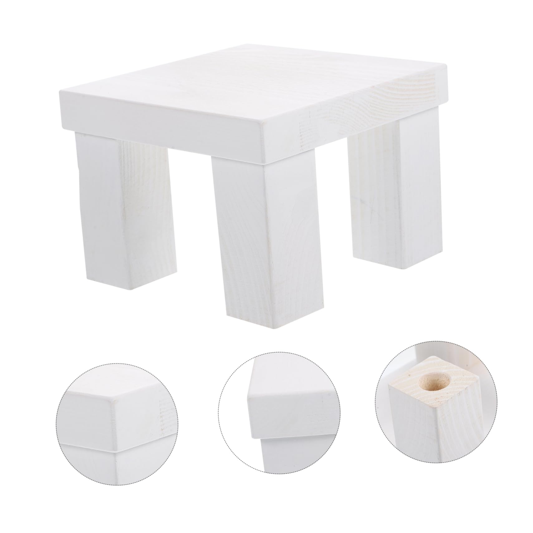 Levemolo Mini Banc en Bois Blanc Portable pour Accessoires Photographiques, Design Unique et Pratique, Photographie de -nés et Création d'une Atmosphère Chaleureuse