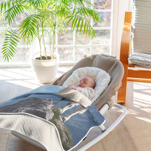 Image of Majestic Mountain Goat Baby Swaddle Blanket for Boys and Girls, Muslin Baby Receiving Swaddle Blanket, Soft Cotton Nursery Swaddling Blankets for Newborn Toddler Infant