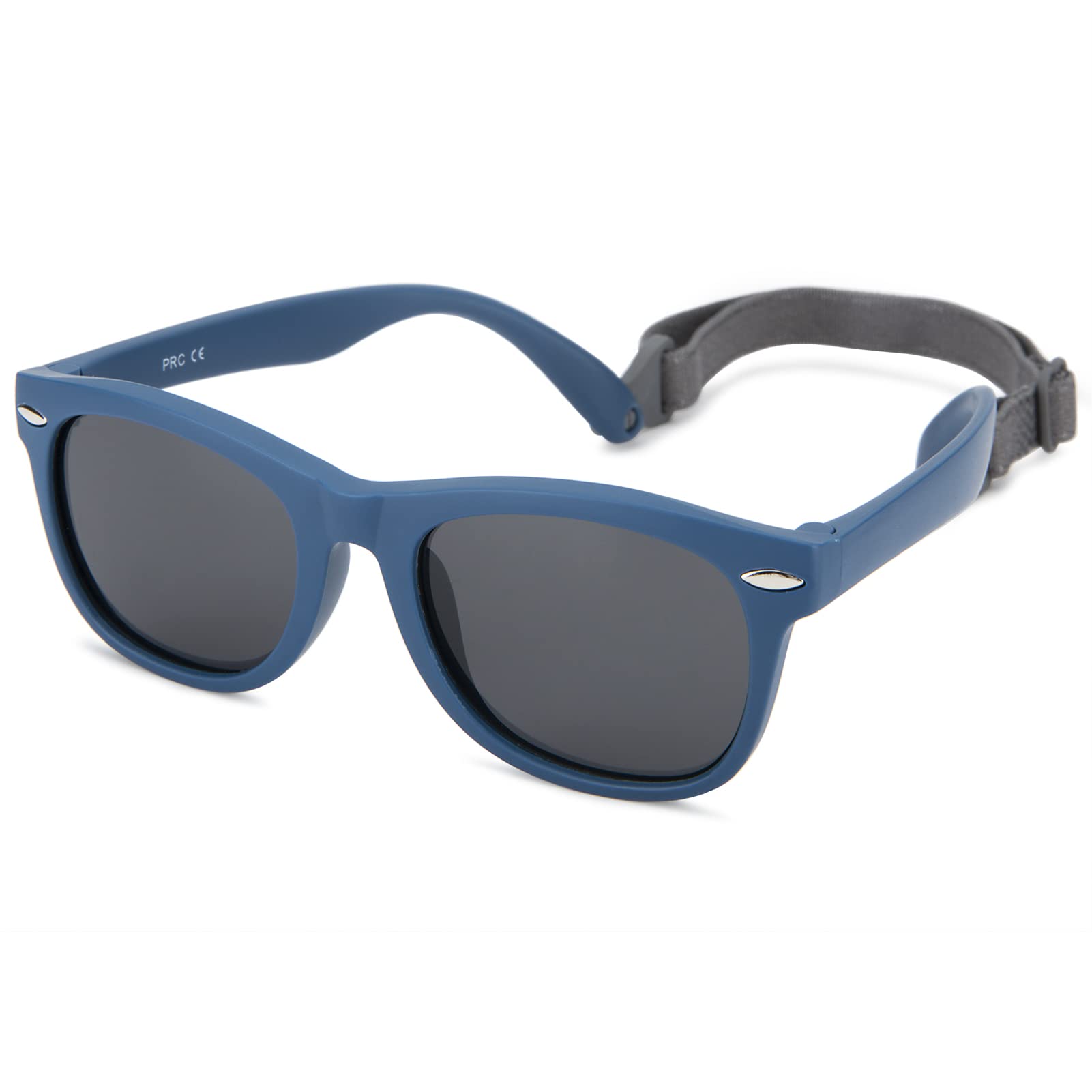 Hycredi Flexible Polarized Baby Sunglasses with Strap for Newborn Infant Boys Girls Age 0-24 Months，100% UV Protection