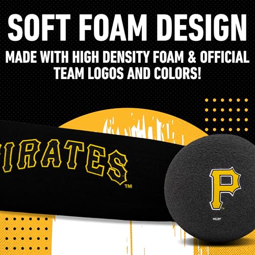 Image of MLB Pittsburgh Pirates Team Jumbo Foam Bat and Ball Set, 21-Inch, Black