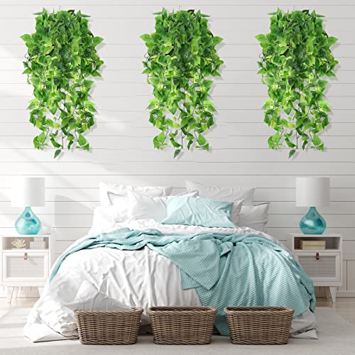 12 Pcs Artificial Hanging Plants, 3.6Ft Fake Ivy Vines With Fake Leaves For Living Room Decor Indoor Outdoor Decorations For Patio Artificial Plants Greenery For House Wall, No Baskets #TOP3