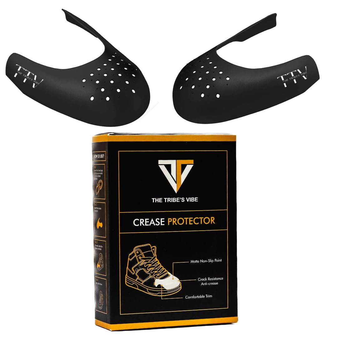 The Tribes Vibe Sneaker Crease Protector | Breathable Anti-Wrinkle Shield with Vented Design | Lightweight, Washable & Reusable | Crease Free Sneakers | For Men & Women.