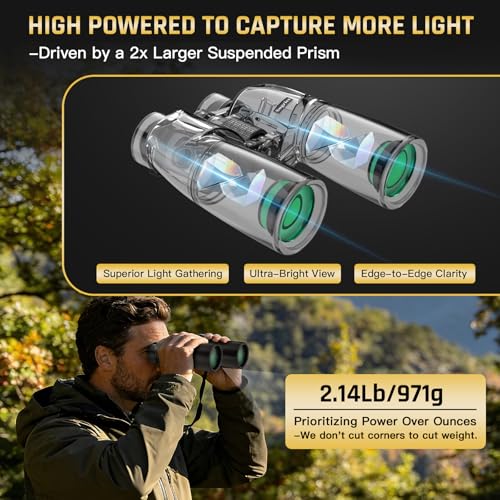 Image of 10x50 Binoculars for Adults High Powered Astronomy Binoculars Stargazing | Nitrogen-Filled IPX7 Waterproof Bird Watching Star gazing Long Distance Hunting Cruise Ship Travel Binoculars 10x50 FMC BAK4