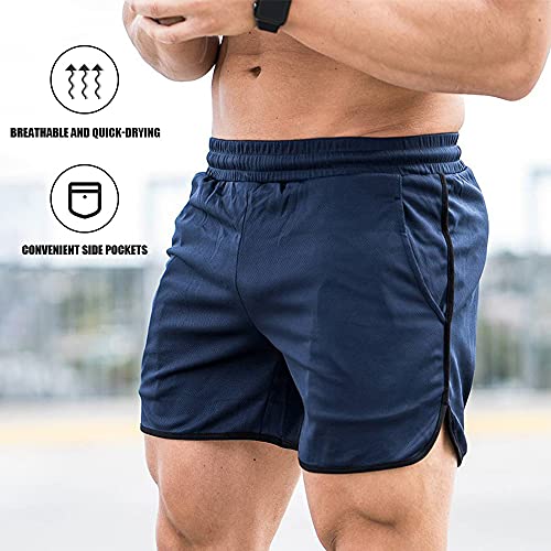 Homesen Calções de fitness masculinos de secagem rápida para academia de praia calções de verão para