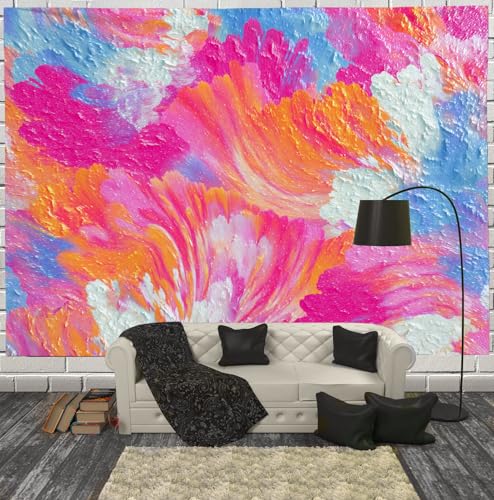 Tapisserie murale fleur rose pour camoufler un mur blanc sans peindre