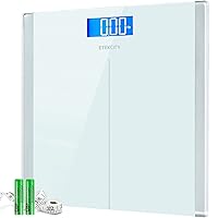 Vista 11 de Etekcity Báscula de baño para peso corporal e IMC, báscula digital Bluetooth mejorada, pantalla de retroiluminación LCD azul grande, medidas de alta