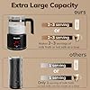 Milk Frothers Electric, Mousseur a Lait Electrique, 16.9oz/500ml 6 in 1 Milk Steamer Frother for Latte Cappuccino, Dishwasher Safe, BPA Free, 6 Functions, Enjoy Perfect Milk Froth in 2 Min