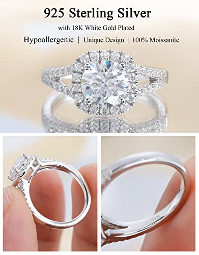 2CT Vintage Round Cut Halo Moissanite Engagement Rings for Women Moissanite Wedding Ring for Her（11）3