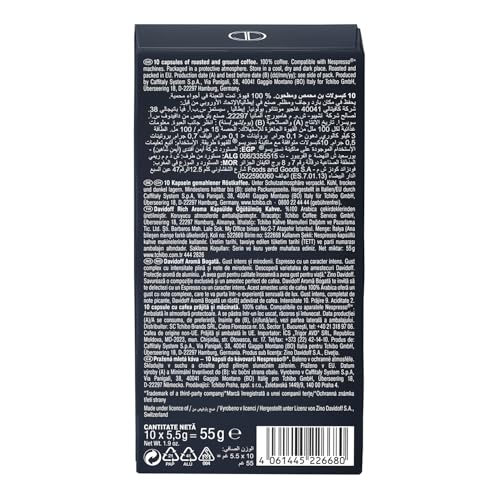 Image of Davidoff Rich Aroma Espresso Vivid & Spicy Coffee 10 Capsules - 10 /12 Intensity - 100% Arabica - 55G