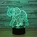 Produktbild BFMBCHDJ Schöne Elefant 3d Nachtlicht Einstellbare 7 Farbe USB Kabel Smart Remote Touch Schalter LED Schreibtisch Tischlampe Atmosphäre Lampe