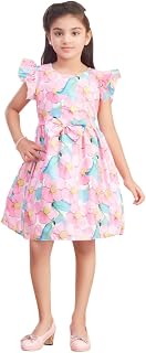 Aarika Girls Casual Wear Sea Green Colour Floral Print Cotton Blend Frock Price In India