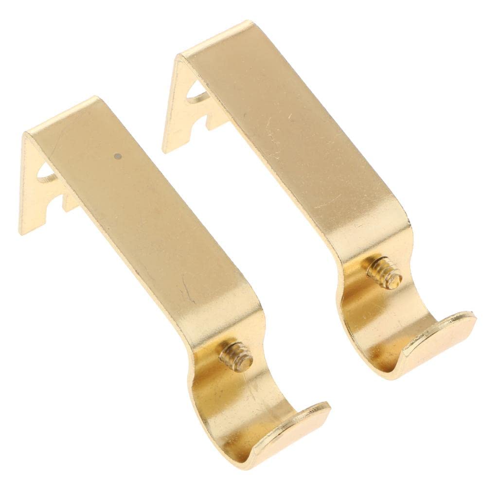 MERISHOPP®Set of 2Pcs Adjustable Metal Curtain Pole Rod Wall Bracket Hook Holder Golden|Home & Garden | Window Treatments & Hardware | Window Treatment Hardware-picture-43