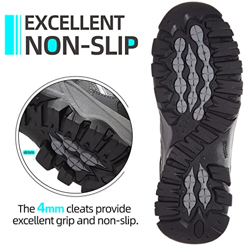 Camelsports Men’s Hiking Shoes Low Top Walking Hiking Shoes For Men Outdoor Ankle Support Breathable Trekking Trails Shoes Hiking Sneakers Mens Dark Grey #TOP2