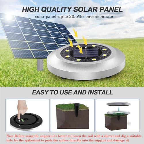 Puncools Solar Lights Outdoor Garden,12 Pack Waterproof Solar Ground Lights for Lawn Pathway Yard Landscape Walkway(Bright White) - Image 2