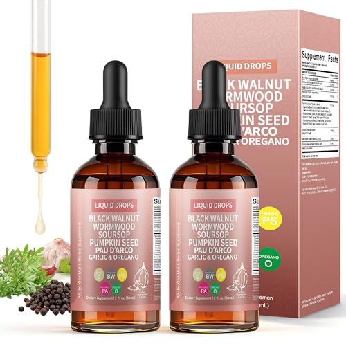 Black Walnut Wormwood Parasite Cleanse Wormwood Black Walnut Clove Cleanse Drops Rapid Gut Cleanse & Digestive Health Alcohol-Free Gut-Friendly 2 Bottles