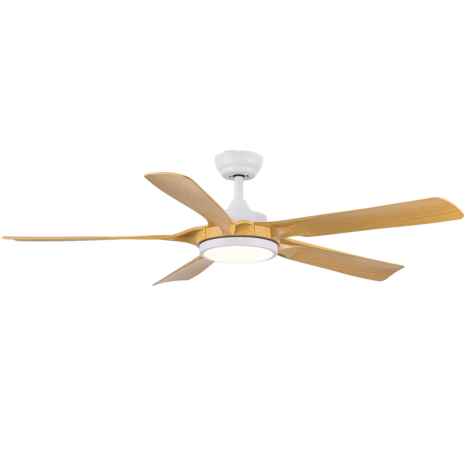 Newday Ventilatore da Soffitto Colore Legno, 142cm Ventilatore da Soffitto con Luce e Telecomando Grande, Pala Soffitto con Luce Dimmerabile, Ventola Soffitto Silenzioso con 5 Pale per Soggiorno