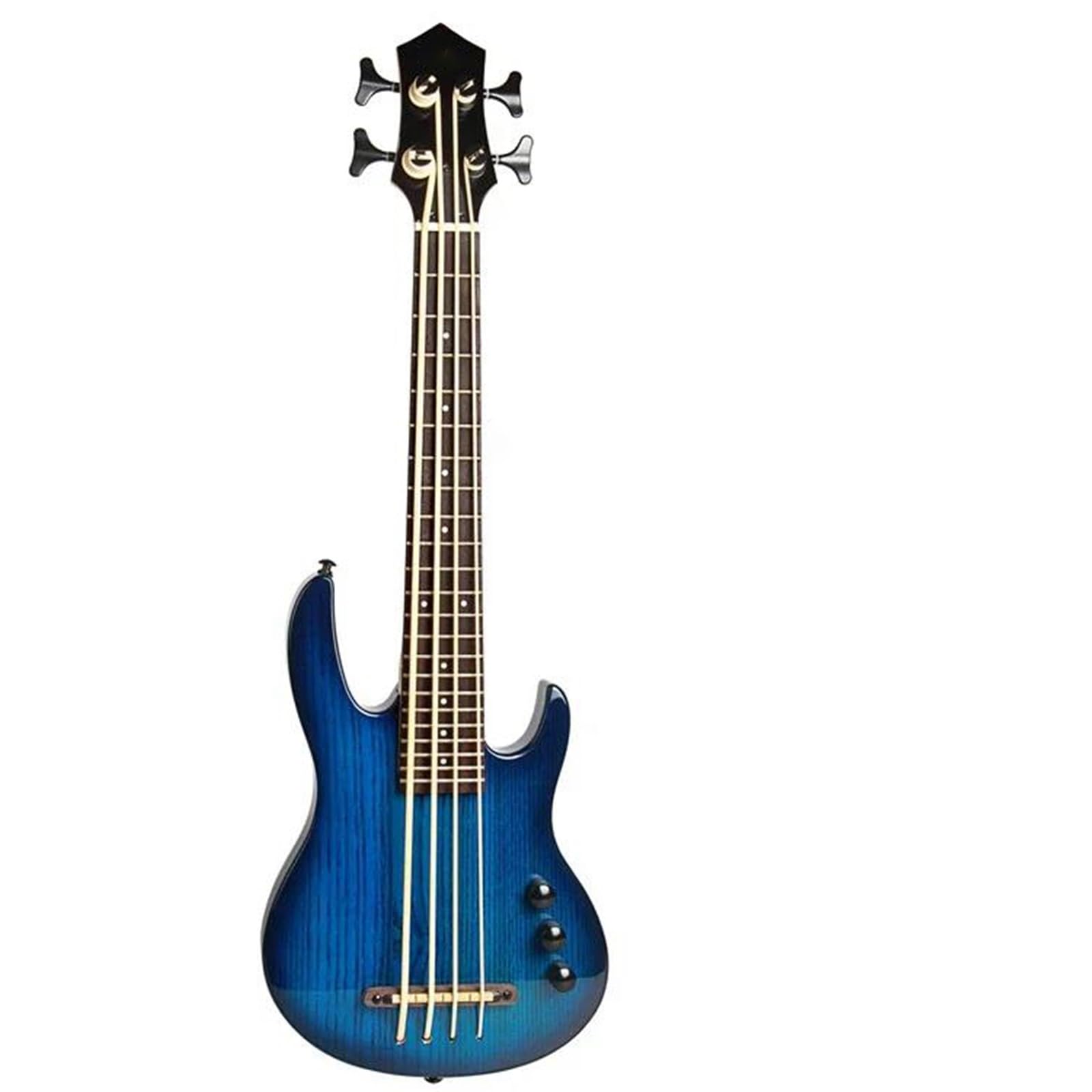 Elektryczna Drewniana Gitara Basowa Ukulele Ukulele Z Gryfem Klonowym Ashtree Bass Ukulele Guitar początkujących ukulele(Blue)