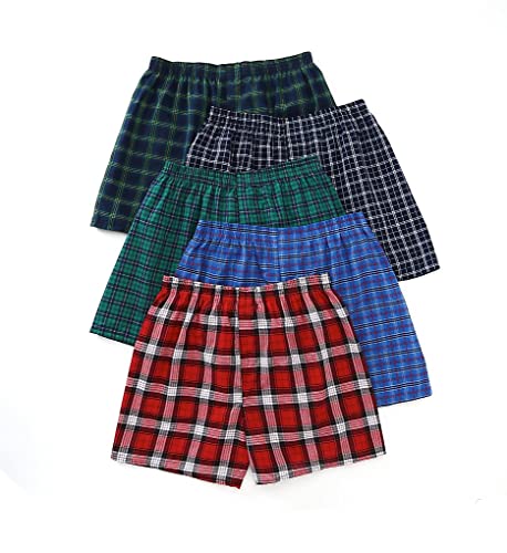 Fruit of the Loom 5-Pack Tartan Boxers Size Extra Large