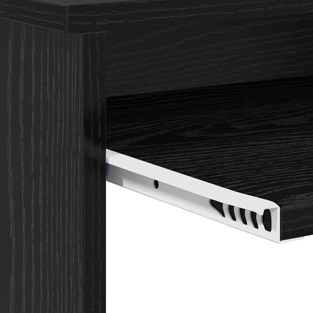 Hothingwell Scrivania in legno di quercia nera 106 x 41 x 88.5 cm | Rettangolare, scaffali di stoccaggio, superficie ergonomica, facile manutenzione, per ufficio o casa