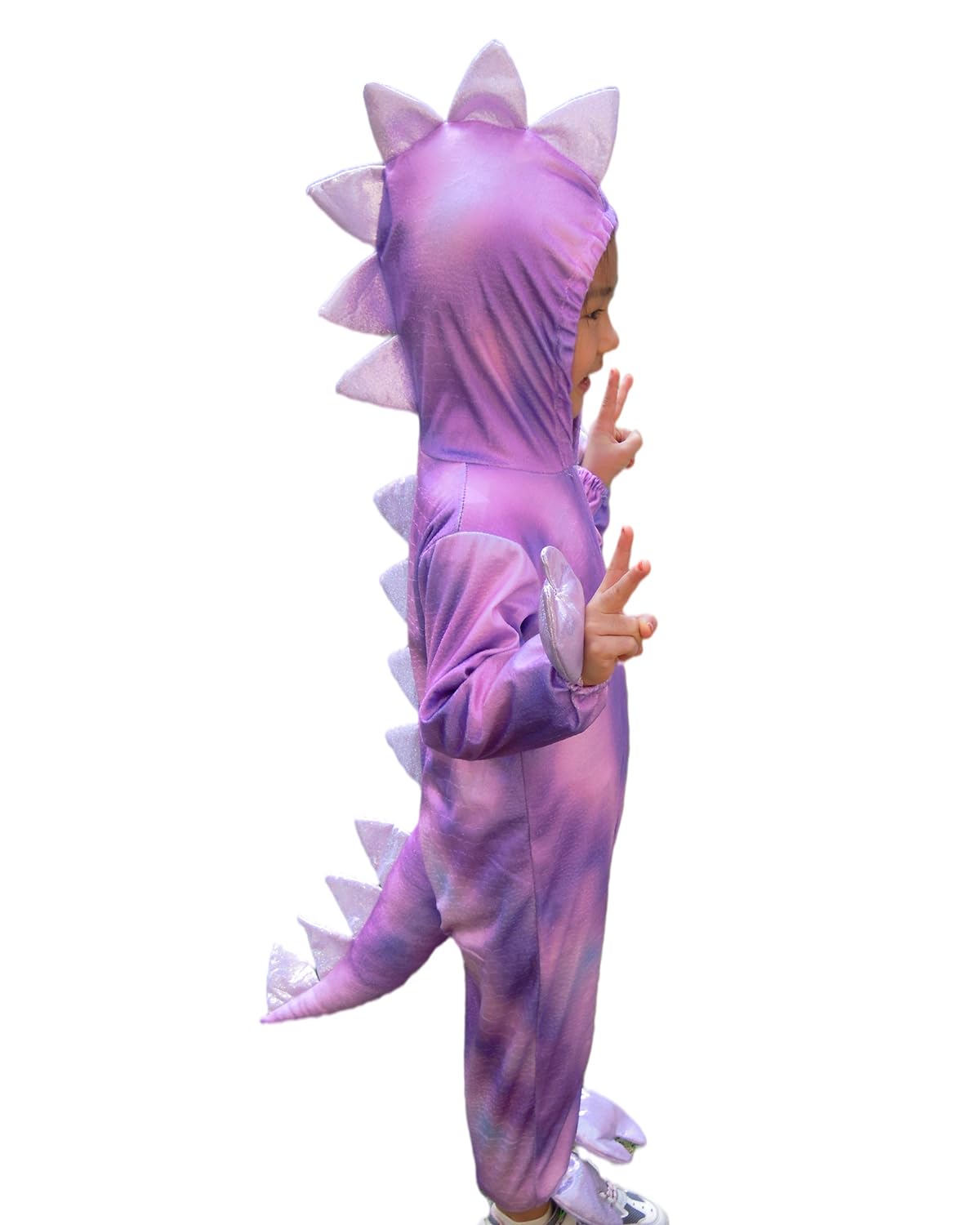 DEAR MODEL Girls Pink T-rex Costume Halloween Cosplay Dinosaur Costume for Kids 3-14 Old…