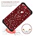 Hekodonk for iPhone 8 Plus/7 Plus Case,3 Layer Luxury Bling Sparkle Shiny Heavy Duty Shockproof Fullbody Protective Impact Hybrid Cover for Apple iPhone 8 Plus/iPhone 7 Plus Bling Red