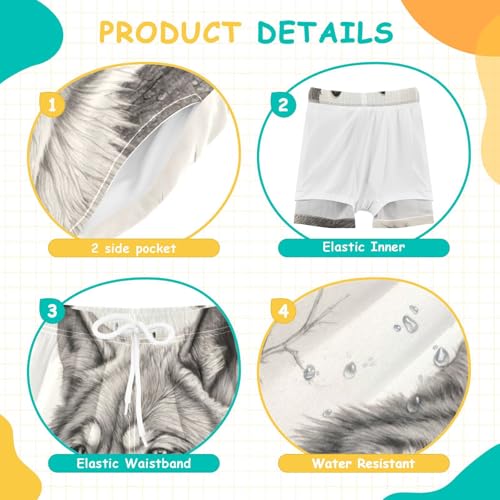 Mountain Wolf Boys Swim Trunks with Compression Liner Quick Dry Bathing Bottom Kids Beach Shorts4
