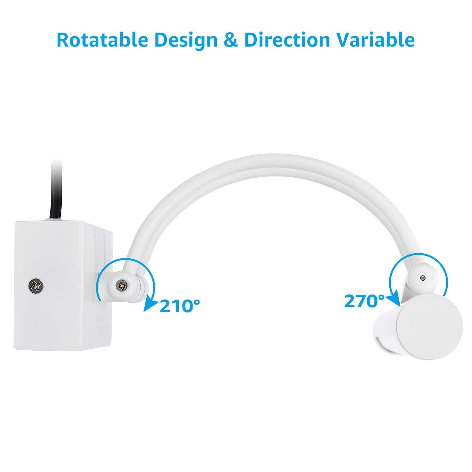 Lampada LED Quadri Quadri Lampade Lavoro Interamente in Metallo fari orientabili 8W Plug-n-Play e Cablaggio Rigido 3000K Bianco Caldo CRI90+ Illuminazione Artistica 560lm Bianco