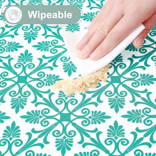 Image of misaya Picnic Table Cover with Bench Cover, Waterproof Elastic Fitted Tablecloth for 6 Foot Tables, Rectangle Washable Polyester Tablecloths for Picnic, Camping, Outdoor (Teal, 30 inch x 72 inch)