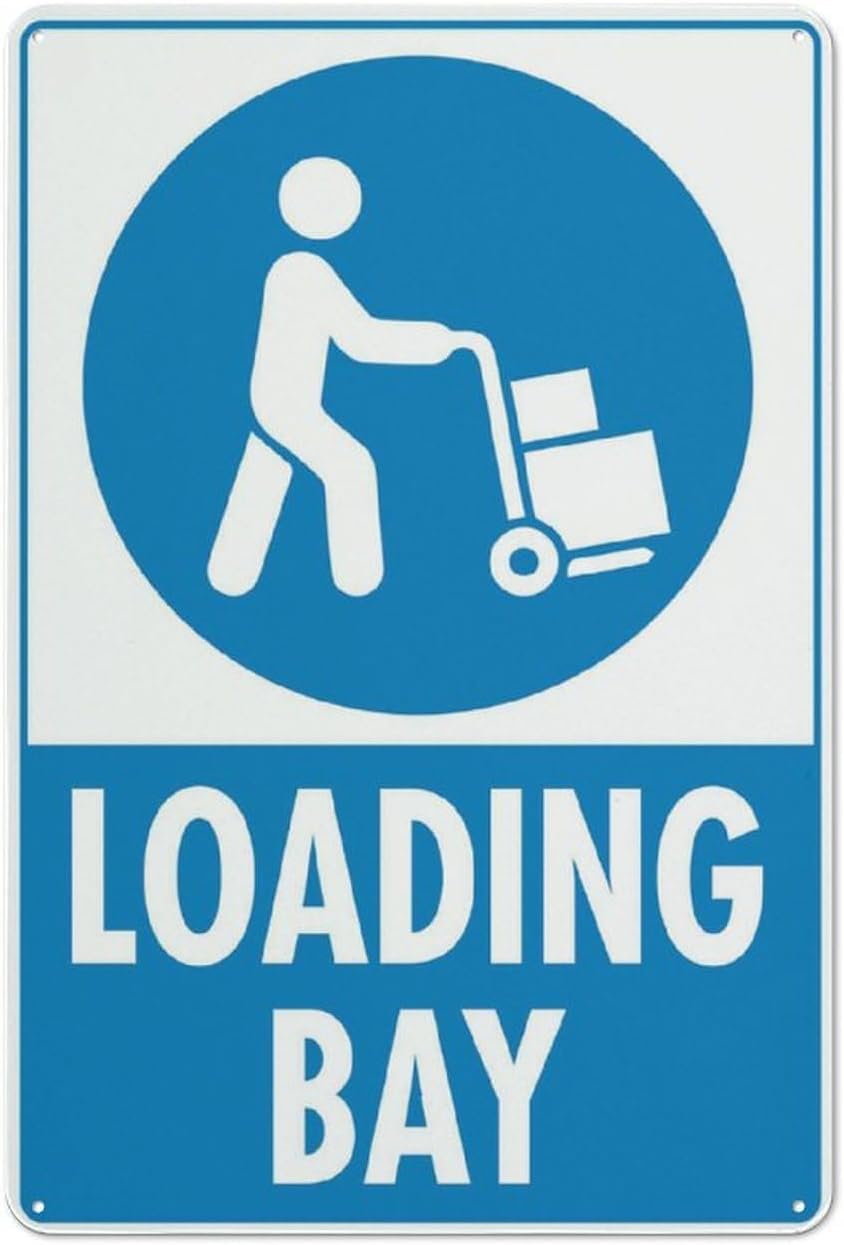Loading Bay Rust-Free Aluminum Warning Sign - Weather Resistant, Waterproof, Easy to Mount for Warehouse, Factory, Logistics Center, Indoor/Outdoor 8x12 inch​