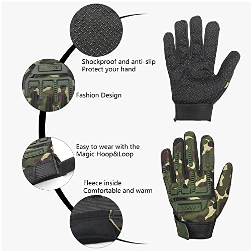 Long Keeper Luvas Táticas Para Ciclismo Infantil, Esportivas Escalada E Pesca Meninos, Antiderrapant